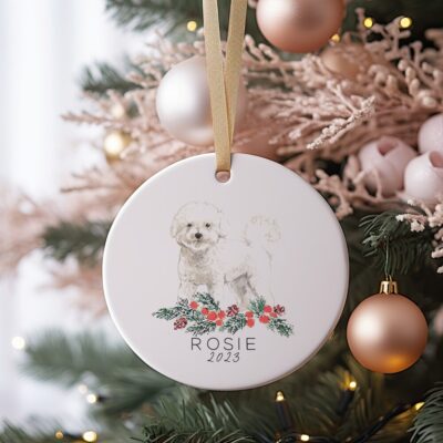 Personalized Bichon Frise Xmas Ornament