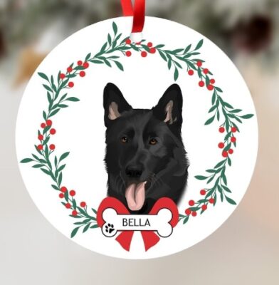 Personalized Black German Shepherd Ornament