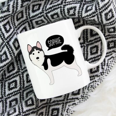 Personalized Black Husky Cute Mug