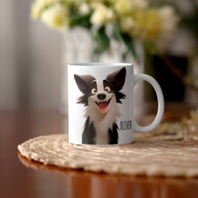 Personalized Border Collie Cartoon Mug