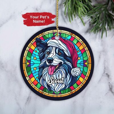 Personalized Border Collie Cute Ornament