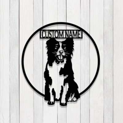 Personalized Border Collie Lovers Metal Sign