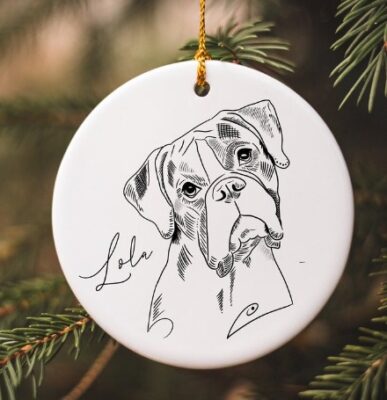 Personalized Boxer Porcelain Ornaments