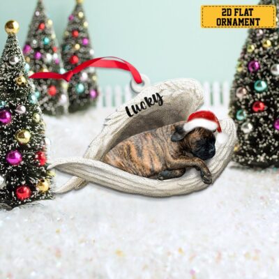 Personalized Boxer Sleeping Angel Christmas Ornament