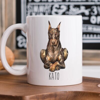 Personalized Brown Doberman Mug