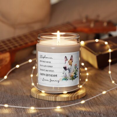 Personalized Bull Terrier Dog Birthday Gifts Candle