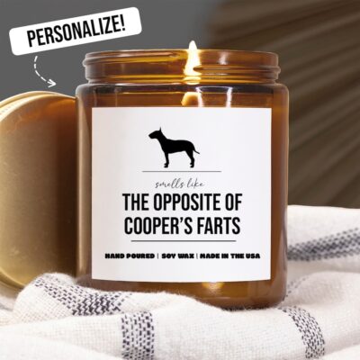 Personalized Bull Terrier Funny Candle