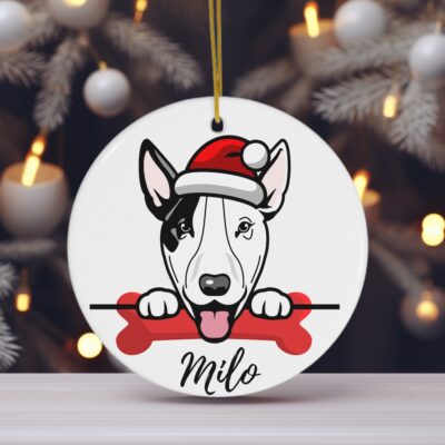 Personalized Bull Terrier Funny Xmas Ornament