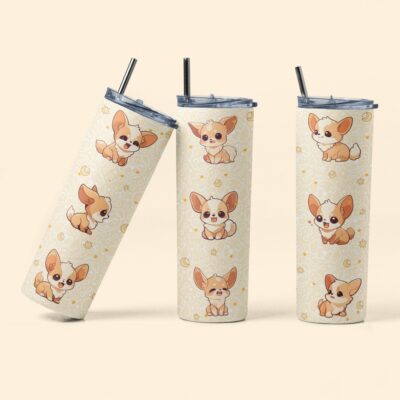 Personalized Charming Kawaii Chihuahua Tumbler