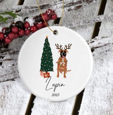 Personalized Christmas Boxer Ornament