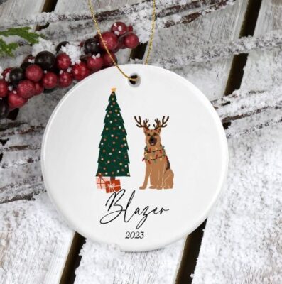 Personalized Christmas German Shepherd Ornament