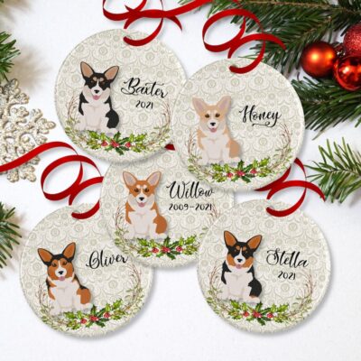 Personalized Corgi Memorial Gift Ornament