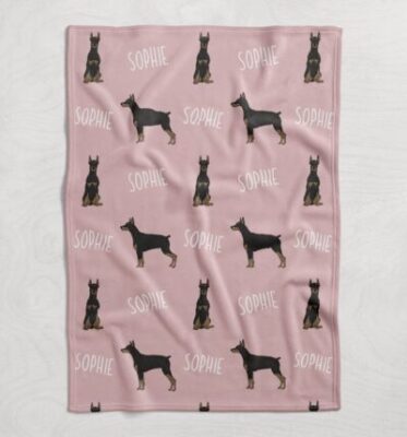 Personalized Cute Doberman Pinscher Blanket