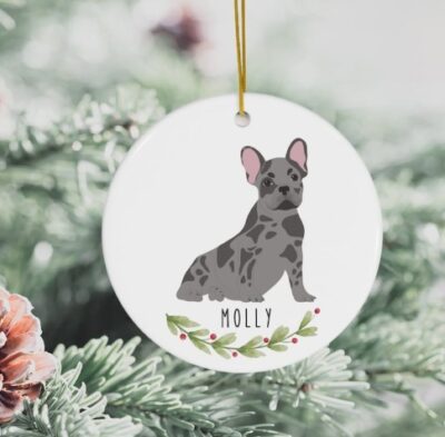 Personalized Cute French Bulldog Ornament