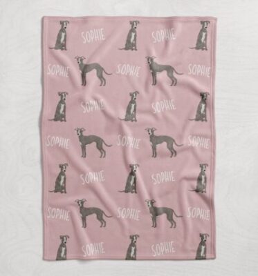 Personalized Cute Greyhound Blanket