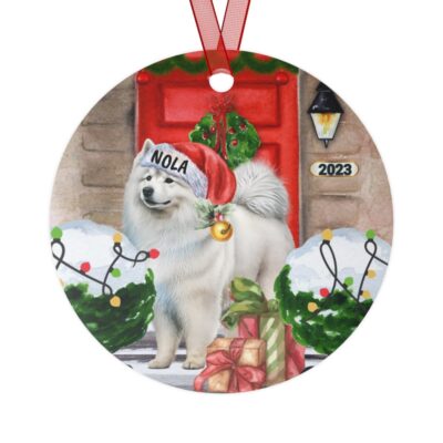 Personalized Cute Samoyed Christmas Ornament