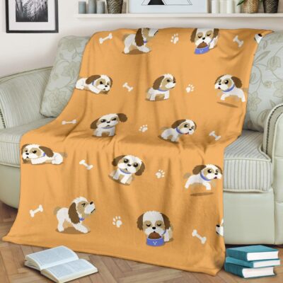 Personalized Cute Shih Tzu Blanket