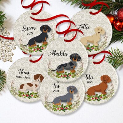 Personalized Dachshund Memorial Gift Ornament