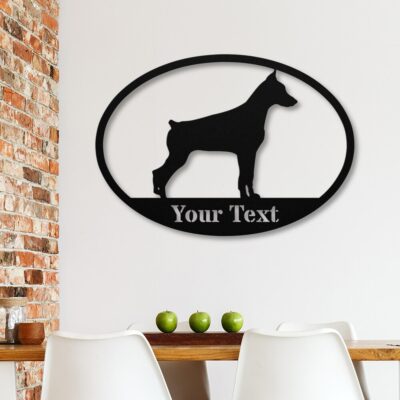 Personalized Doberman Art Metal Sign