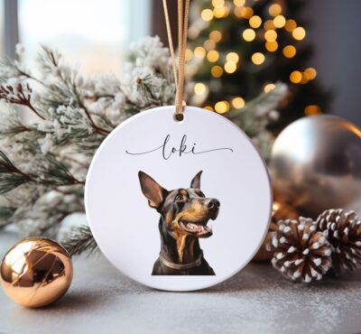 Personalized Doberman Christmas Ornament