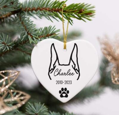 Personalized Doberman Pinscher Ears Ornament