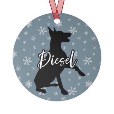 Personalized Doberman Snow Ornament