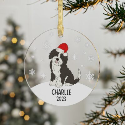 Personalized Doodle Dog Christmas Ornament