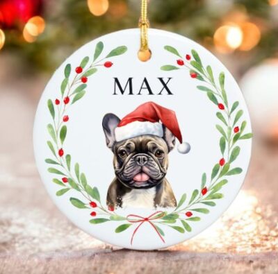 Personalized French Bulldog Christmas Ornament