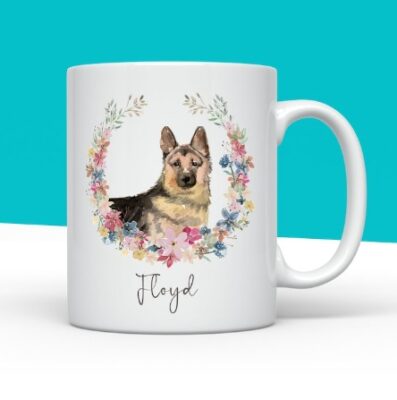 Personalized German Shepherd Floral Mug