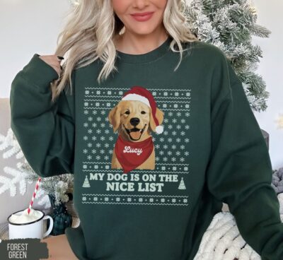 Personalized Golden Retriever Christmas Sweatshirt - Dog Gifts Store