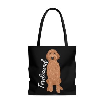 Personalized Goldendoodle Black Tote Bag