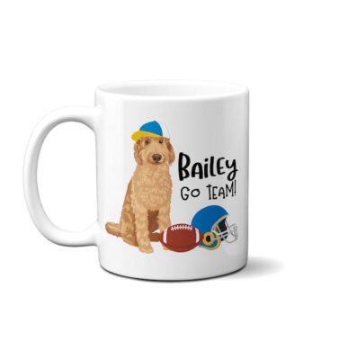 Personalized Goldendoodle Football Mug