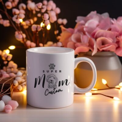 Personalized Goldendoodle Super Mom Mug