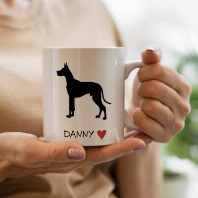 Personalized Great Dane Love Heart Mug