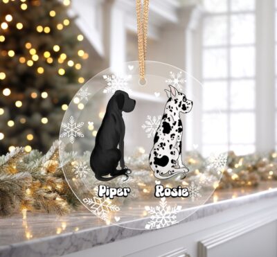 Personalized Great Dane Snow Ornament