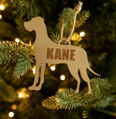 Personalized Great Dane Wooden Ornament