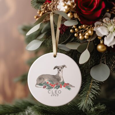 Personalized Greyhound Christmas Gifts Ornament