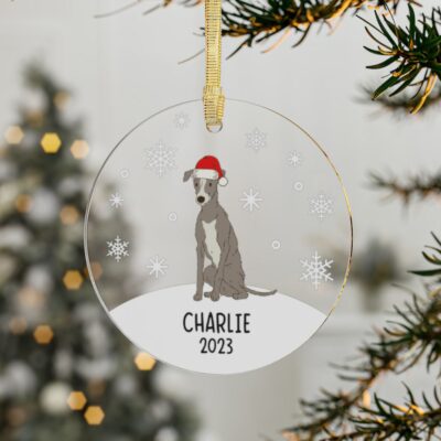 Personalized Greyhound Christmas Ornament