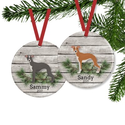 Personalized Greyhound Dog Lovers Ornament