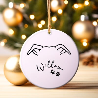 Personalized Greyhound Ears Ornament