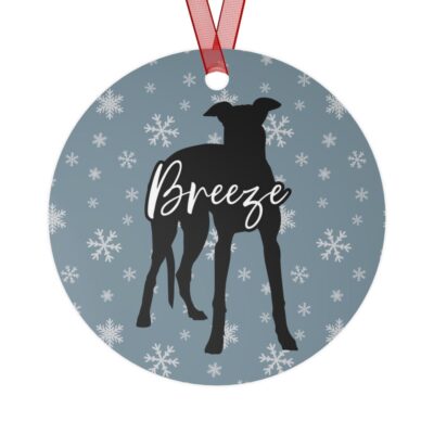 Personalized Greyhound Snow Ornament