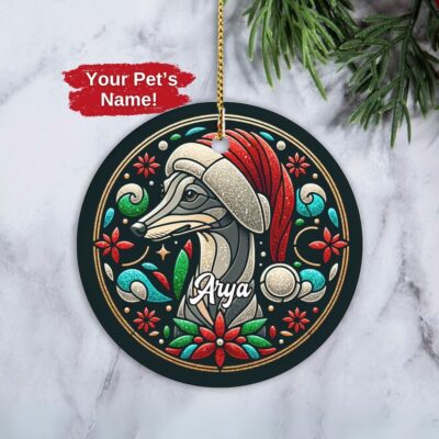 Personalized Greyhound Unique Ornament