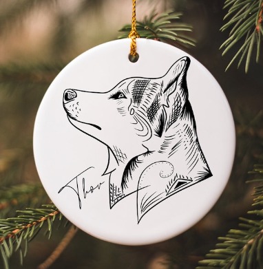 Personalized Husky Arts Ornament