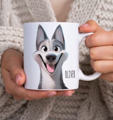 Personalized Husky Cartoon Mug