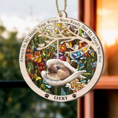 Personalized Husky Dog Memorial Suncatcher Ornament