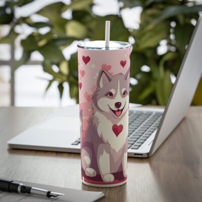 Personalized Husky Lovely Pink Tumblers