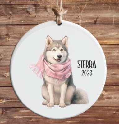 Personalized Husky With Craft Ornament