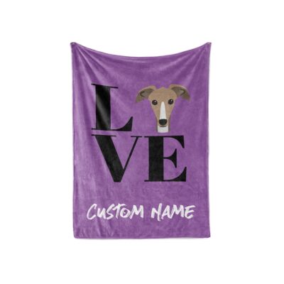 Personalized I Love Greyhound Blanket