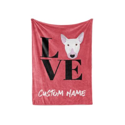 Personalized Love Bull Terrier Blanket