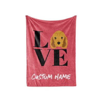 Personalized Love Cocker Spaniel Blanket